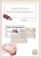 Vorschau - Merkblätter - Personenbeschreibung - Wortspeicher Heftchen - Deckblatt