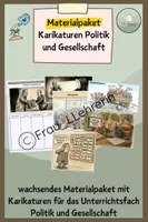 Vorschau - Arbeitsblätter - Politische Karikaturen | wachsendes Materialpaket - Deckblatt
