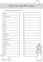 Vorschau - Arbeitsblätter - Arbeitsblätter - Wörter nach dem ABC ordnen - Seite 1