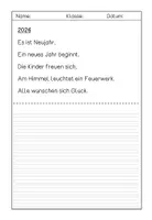 Vorschau - Arbeitsblätter - Lernwörter-Übung Neujahr/Silvester Tauchdiktat 1/2 - Seite 2