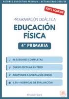 Vista previa - Unidades / Secuencias / Situaciones de Aprendizaje - Programación Anual Ed. Física 4º EP- SdA, sesiones y rúbricas - Portada