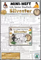 Vorschau - Arbeitsblätter - Mini-Heft - Ich lerne Deutsch - Silvester - Selbstlernheft für DaZ / DaF / Deutsch #rabattraketenzusalevester25 - Deckblatt