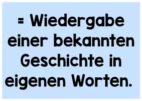 Vorschau - Präsentationen/Tafelbilder - Nacherzählung - Tafelmaterial (Regeln, Satzanfänge, Definition) - Seite 2