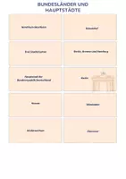 Vorschau - Anderer Materialtyp - Quiz- und Zuordnungskarten: Bundesländer und Hauptstädte - Deckblatt