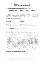 Vorschau - Mal- und Bastelvorlagen - Outside: Places & Activities - English Vocabulary Worksheets für die Grundschule - Seite 1