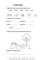 Vorschau - Mal- und Bastelvorlagen - Outside: Places & Activities - English Vocabulary Worksheets für die Grundschule - Seite 3