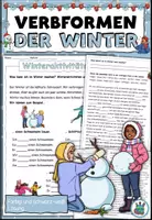 Vorschau - Arbeitsblätter - Winteraktivitäten Verbformen - DaZ / Deutsch - Deckblatt