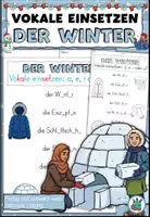 Vorschau - Arbeitsblätter - Vokale einsetzen "Der Winter" DaZ Alphabetisierung / Deutsch - Deckblatt