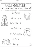 Vorschau - Arbeitsblätter - Vokale einsetzen "Der Winter" DaZ Alphabetisierung / Deutsch - Seite 2