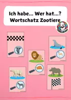 Vorschau - Spiele - Wortschatz Zootiere - Ich habe... Wer hat...? - Deckblatt