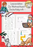 Vorschau - Arbeitsblätter - Deutschlabyrinth Lesen Weihnachten Quiz Leseverstehen - Deckblatt