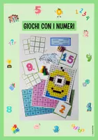 Vorschau - Arbeitsblätter - Giochi con i numeri (Materialpaket) - 15 lustige Spiele zum Üben von Zahlen mit allen Materialien bereit zum Ausdrucken - Deckblatt