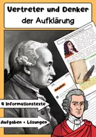 Vorschau - Arbeitsblätter - Vertreter und Denker der Aufklärung: Kant, Locke, Montesquieu - Deckblatt