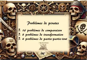 Aperçu - Cartes d'exercices - CAT problèmes de pirates (Atelier autocorrectif) - Page 2