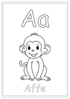 Vorschau - Mal- und Bastelvorlagen - Bildkarten mit Buchstaben des deutschen Alphabets - Seite 1