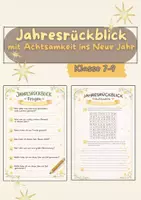 Vorschau - Arbeitsblätter - Neujahr Jahresrückblick mit Achtsamkeit – Klasse 7–9 - Deckblatt