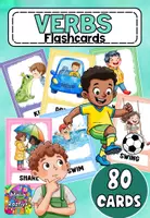 Vista previa - Unidades / Secuencias / Situaciones de Aprendizaje - 80 Action Verbs Flashcards | Visual Vocabulary Set - Portada
