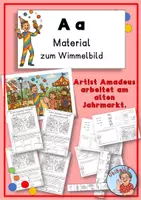 Vorschau - Arbeitsblätter - Buchstabe A a: Material zum Wimmelbild - Deckblatt