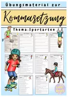 Vorschau - Arbeitsblätter - Kommasetzung (DEUTSCH) - Zeichensetzung - Deckblatt