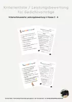Vorschau - Fördermaterial/Inklusion - Kriterienliste und Leistungsbewertung - Gedicht - Deckblatt