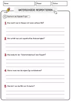 Vorschau - Arbeitsblätter - Unterschiede respektieren Lesetext mit Richtig Falsch Multiple Choice Aufgaben und Offenen Fragen - Seite 3