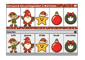 Aperçu - Apprentissages en autonomie - boîte de tri : Connaître le lexique de Noël - Page 3