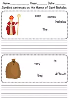Vorschau - Arbeitsblätter - Schüttelsätze / Jumbled Sentences: Nikolaus / Nicholas - Englisch - Seite 1