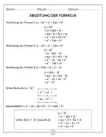 Vorschau - Arbeitsblätter - Binomische Formeln & deren Anwendung - Mathematik (8. Klasse) - Seite 2