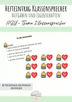 Vorschau - Arbeitsblätter - Hefteintrag - Aufgaben und Eigenschaften - Klassensprecher - Deckblatt