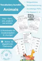 Vorschau - Unterrichtsreihen - Animals: English Vocabulary Worksheets für die Grundschule - Deckblatt