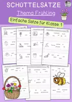 Vorschau - Arbeitsblätter - Einfache Schüttelsätze Frühling, Klasse 1 - Deckblatt