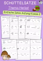 Vorschau - Arbeitsblätter - Einfache Schüttelsätze, Thema Herbst, Anfang Klasse 2 - Deckblatt