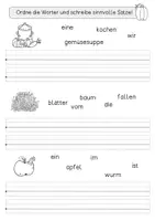 Vorschau - Arbeitsblätter - Einfache Schüttelsätze, Thema Herbst, Anfang Klasse 2 - Seite 2