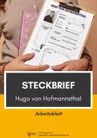 Vorschau - Arbeitsblätter - Steckbrief Hugo von Hofmannsthal - Deckblatt