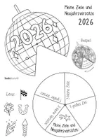 Vorschau - Mal- und Bastelvorlagen - Ziele & Vorsätze 2026 - Kreative Drehscheibe Discokugel Disko - Seite 2