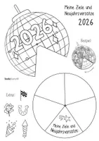 Vorschau - Mal- und Bastelvorlagen - Ziele & Vorsätze 2026 - Kreative Drehscheibe Discokugel Disko - Seite 3