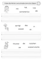 Vorschau - Arbeitsblätter - Einfache Schüttelsätze, Kinder im Sommer, Klasse 1 - Seite 3