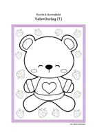 Vorschau - Arbeitsblätter - 3x Puzzles & Ausmalbilder: Valentinstag, Muttertag & Vatertag (Schneideübung) - Seite 3