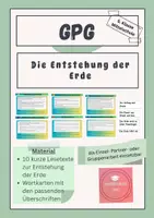 Vorschau - Aufgabenkarten - Die Entstehung der Erde - Deckblatt