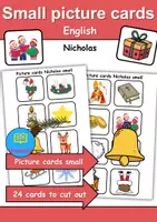 Vorschau - Arbeitsblätter - Mini Picture-word cards: Nikolaus / Nicholas - Englische Mini Bildkarten & Lesekarten - Deckblatt