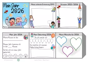 Vorschau - Arbeitsblätter - Leporello Silvester Neujahr Klasse 1 Winter Freiarbeitsmaterial Ethik Sachunterricht Religion Klassenlehrerunterricht - Seite 1