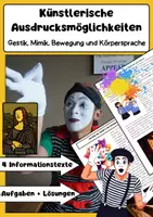 Vorschau - Arbeitsblätter - Künstlerische Ausdrucksmöglichkeiten: Gestik, Mimik, Bewegung Körpersprache - Deckblatt