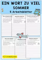 Vorschau - Arbeitsblätter - Ein Wort zu viel, Sommer, Arbeitsblätter, 5 Texte - Deckblatt