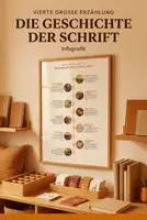 Vorschau - Poster - Vierte Große Erzählung: Die Geschichte der Schrift - Infografik - Deckblatt