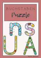Vorschau - Spiele - Buchstaben Puzzle A-Z farbig - Deckblatt