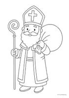 Vorschau - Mal- und Bastelvorlagen - Ausmalbilder - Heiliger Nikolaus - Seite 1