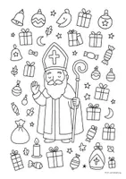 Vorschau - Mal- und Bastelvorlagen - Ausmalbilder - Heiliger Nikolaus - Seite 2