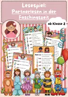 Vorschau - Spiele - Lesespiel:Partnerlesen Karneval / Fasching / Fasnacht, ab Klasse 2 - Deckblatt