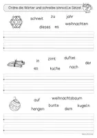 Vorschau - Arbeitsblätter - Einfache Schüttelsätze, Thema Weihnachten, Klasse 2 - Seite 3