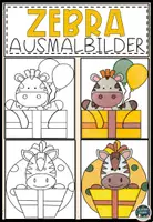 Vorschau - Mal- und Bastelvorlagen - Zebra Ausmalbilder – Süße Malvorlagen für Kinder - Deckblatt
